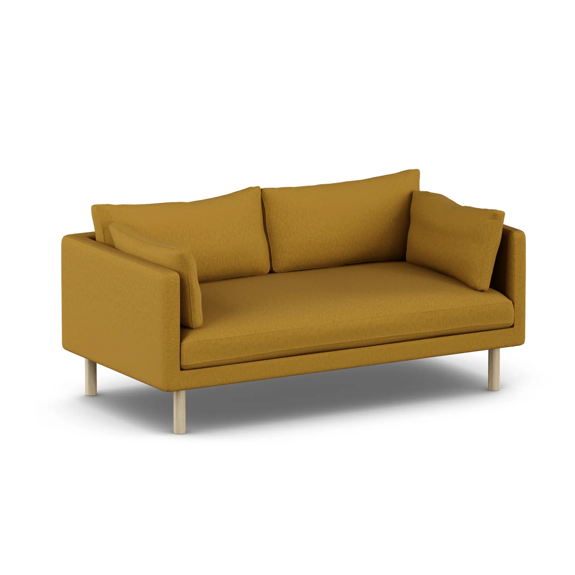 Linnevik soffa, Luiza Mustard 3972-vitoljad ek, 2-sits, utan kappa 1898