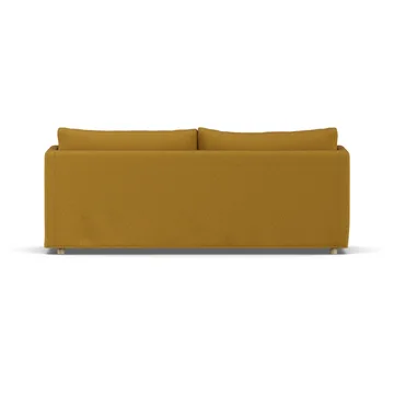 Linnevik soffa - Luiza Mustard 3972-vitoljad ek, 3-sits, med kappa - 1898