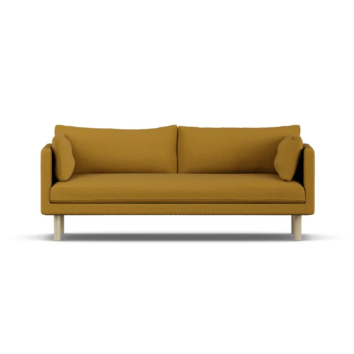 Linnevik soffa - Luiza Mustard 3972-vitoljad ek, 3-sits - 1898