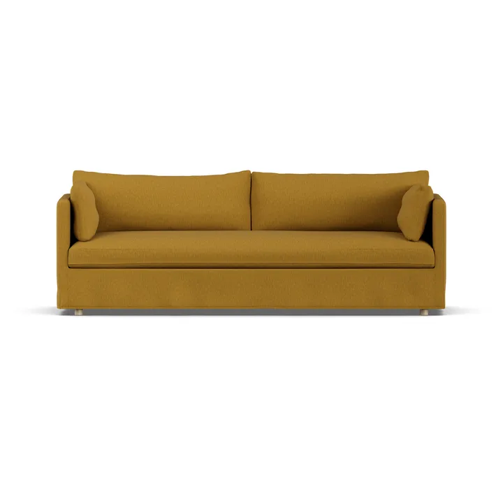 Linnevik soffa - Luiza Mustard 3972-vitoljad ek, 4-sits, med kappa - 1898