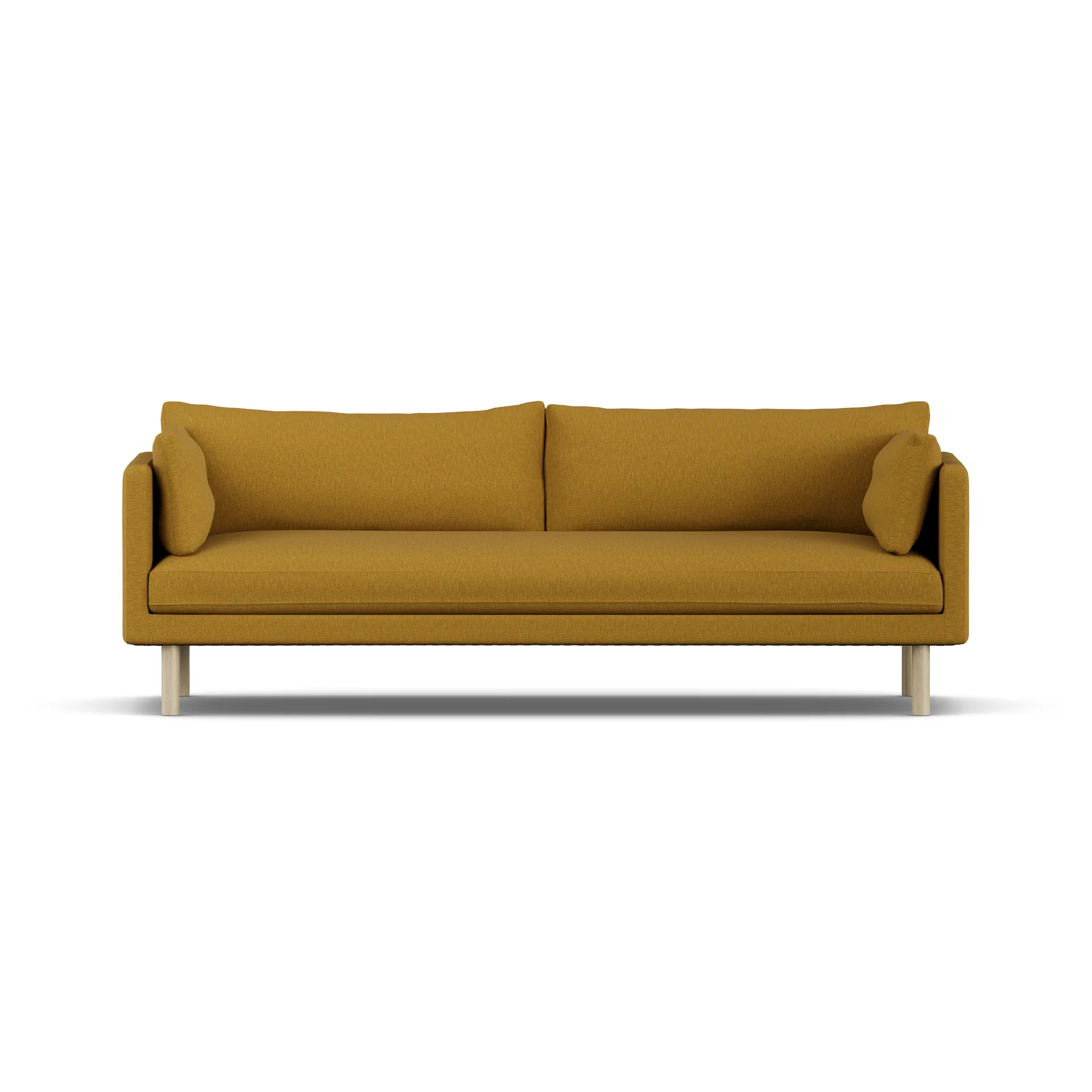Linnevik soffa, Luiza Mustard 3972-vitoljad ek, 4-sits, utan kappa 1898