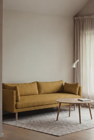Linnevik soffa - Luiza Mustard 3972-vitoljad ek, 4-sits, utan kappa - 1898