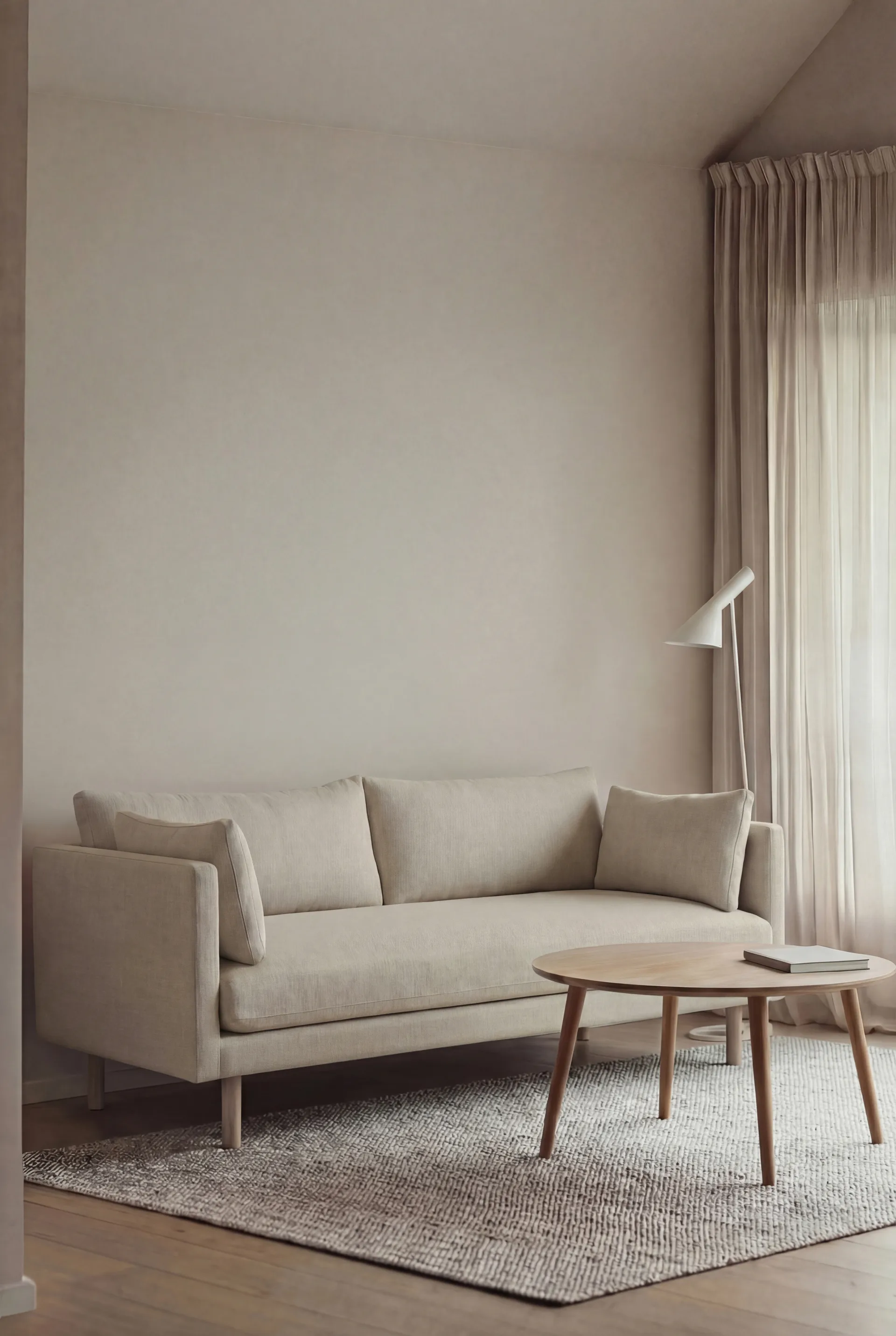 Linnevik soffa, Same Beige 6670-vitoljad ek, 2-sits, utan kappa 1898
