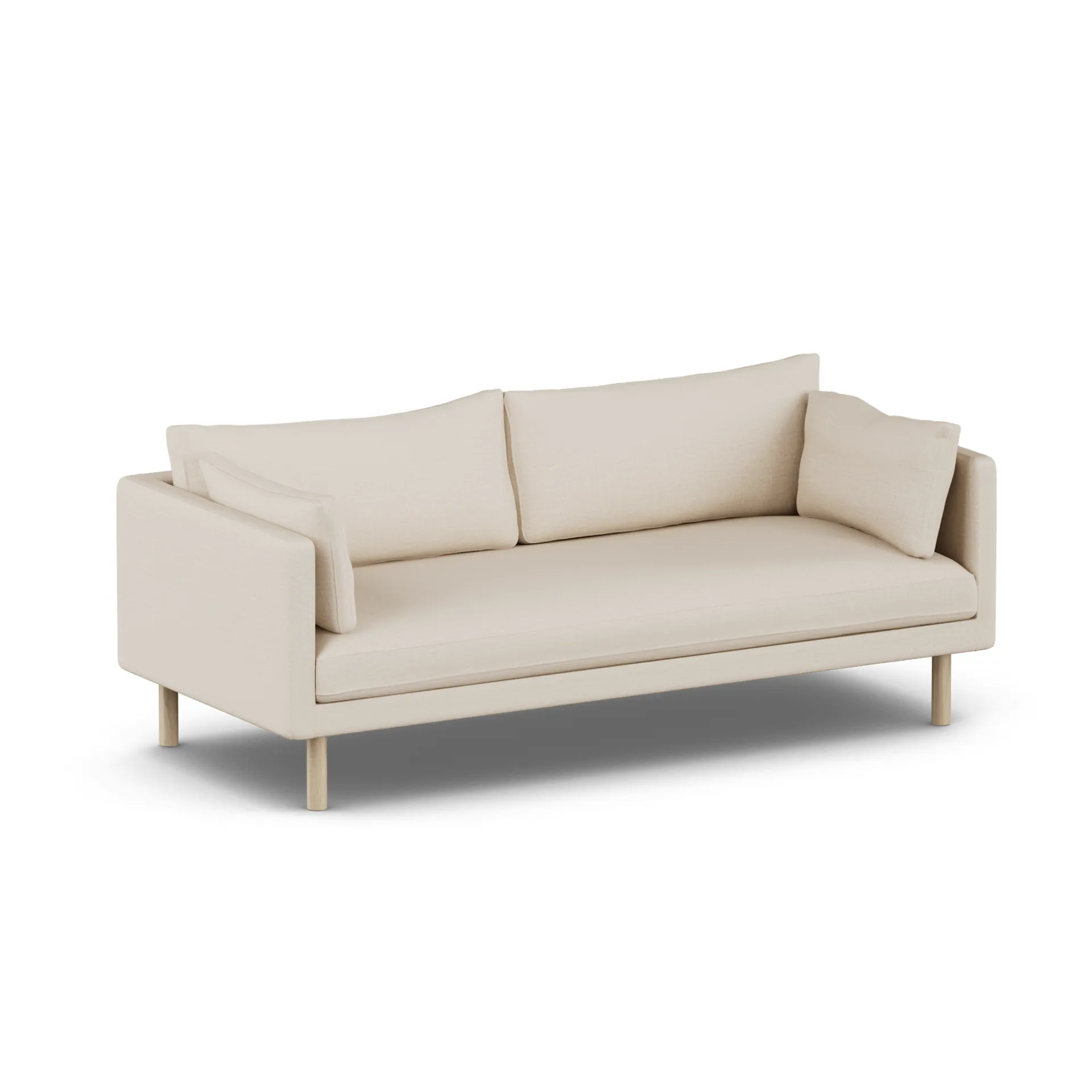 Linnevik soffa, Same Beige 6670-vitoljad ek, 3-sits, utan kappa 1898