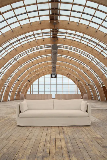 Linnevik soffa - Same Beige 6670-vitoljad ek, 4-sits, med kappa - 1898