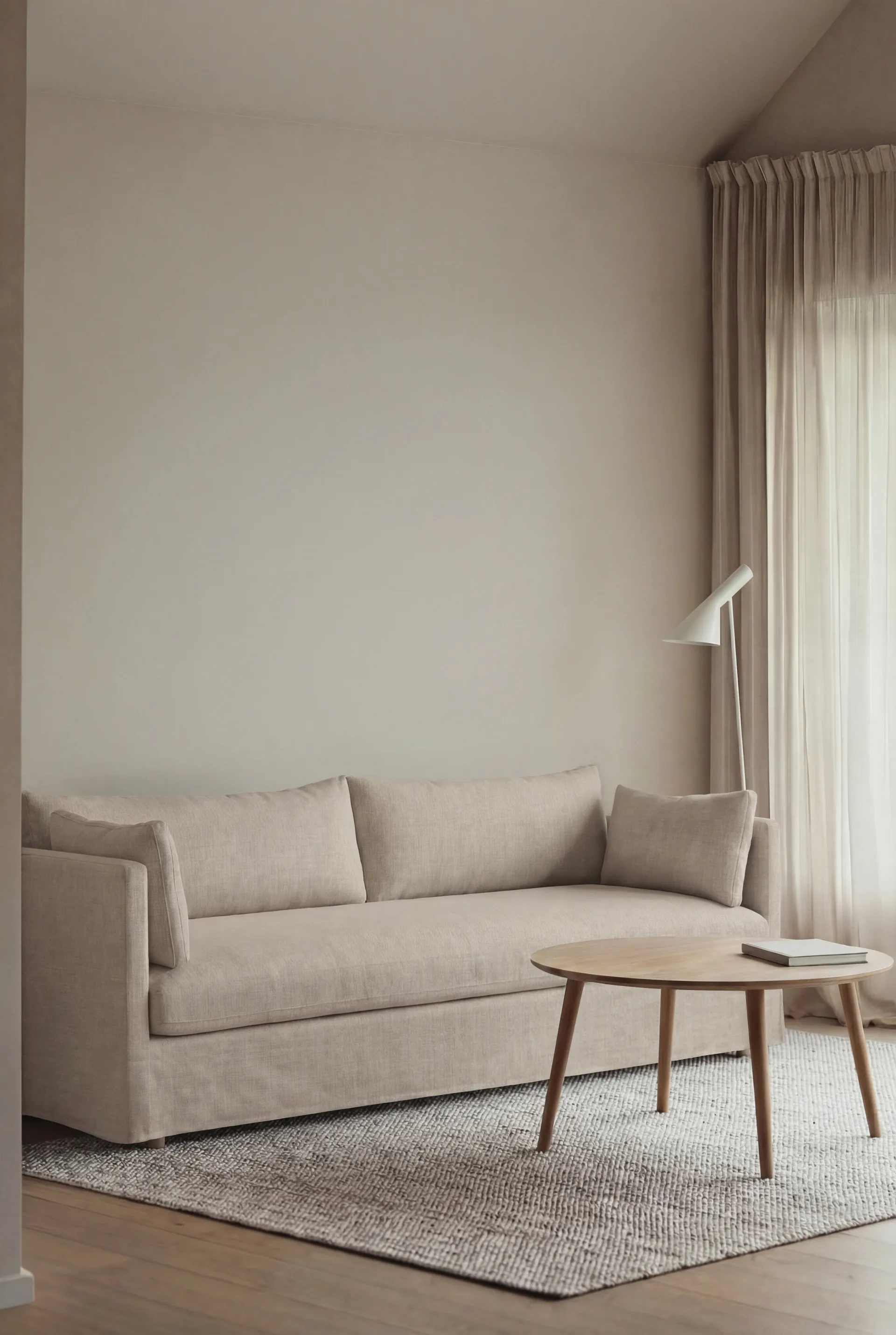 Linnevik soffa, Same Beige 6670-vitoljad ek, 4-sits, med kappa 1898