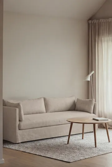 Linnevik soffa - Same Beige 6670-vitoljad ek, 4-sits, med kappa - 1898