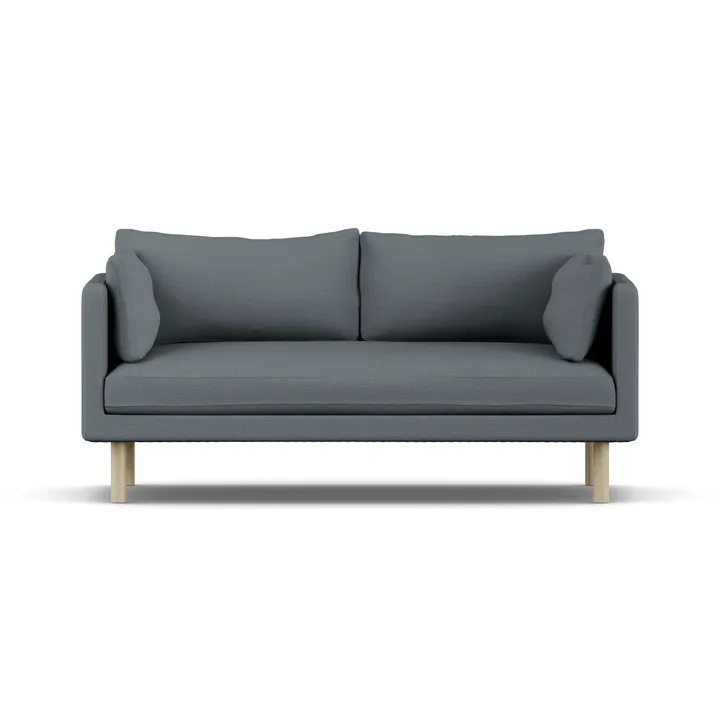 Linnevik soffa - Same Blue 6678-vitoljad ek, 2-sits - 1898