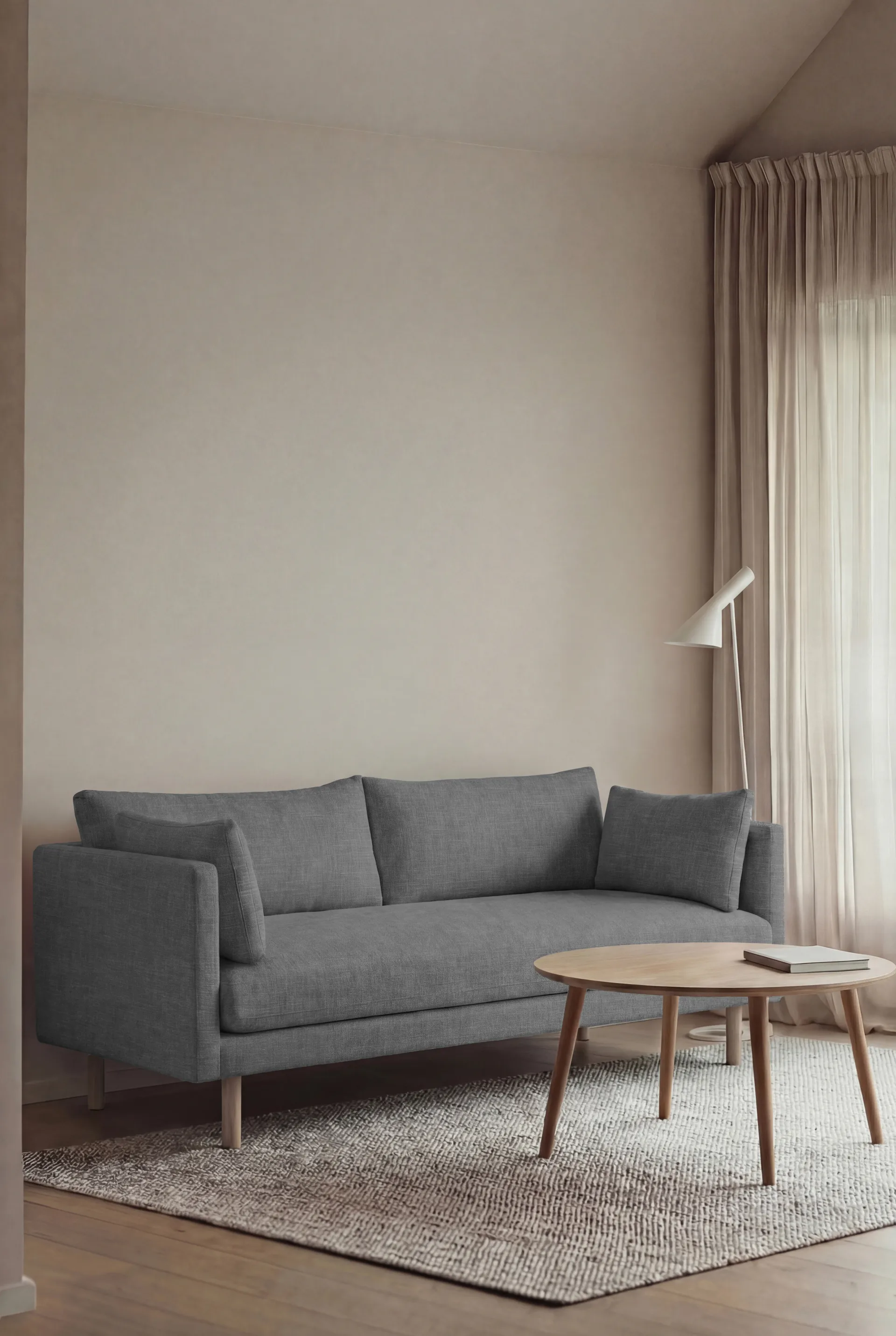 Linnevik soffa, Same Blue 6678-vitoljad ek, 2-sits 1898