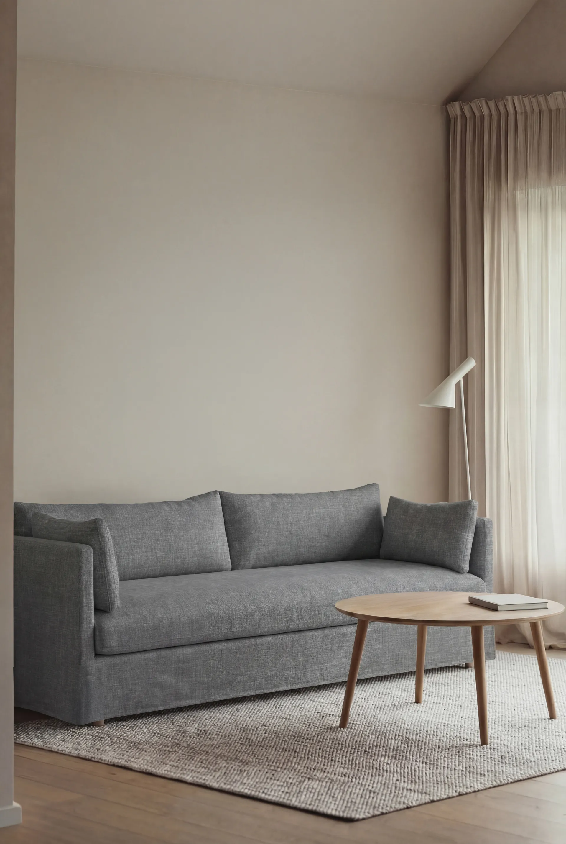 Linnevik soffa, Same Blue 6678-vitoljad ek, 4-sits, med kappa 1898