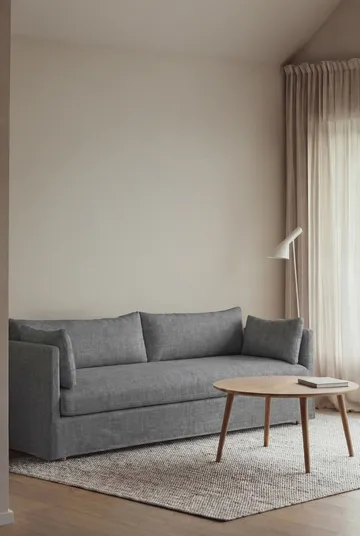 Linnevik soffa - Same Blue 6678-vitoljad ek, 4-sits, med kappa - 1898