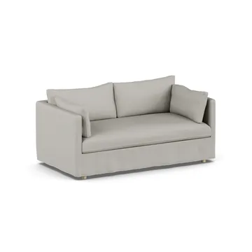 Linnevik soffa - Same Grey 6673-vitoljad ek, 2-sits, med kappa - 1898