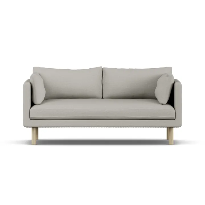 Linnevik soffa - Same Grey 6673-vitoljad ek, 2-sits, utan kappa - 1898