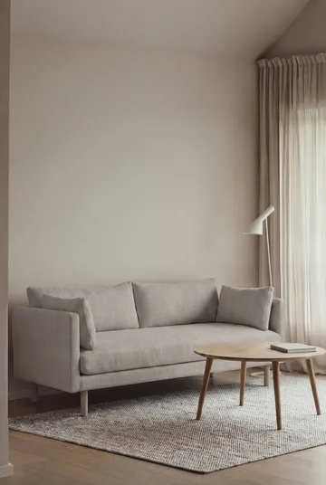 Linnevik soffa - Same Grey 6673-vitoljad ek, 2-sits - 1898