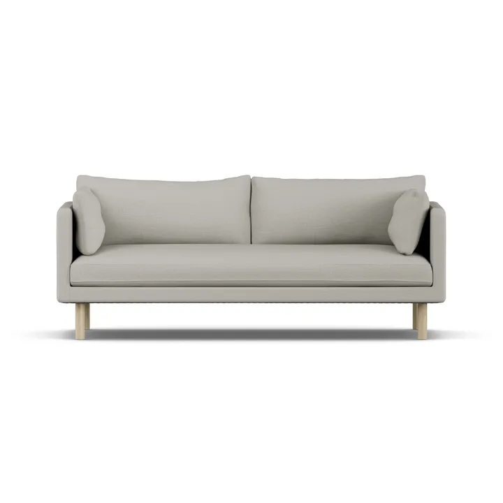Linnevik soffa - Same Grey 6673-vitoljad ek, 3-sits - 1898