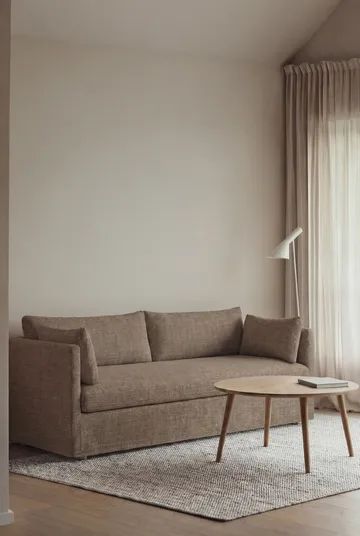 Linnevik soffa - Same Mole 6674-vitoljad ek, 3-sits, med kappa - 1898