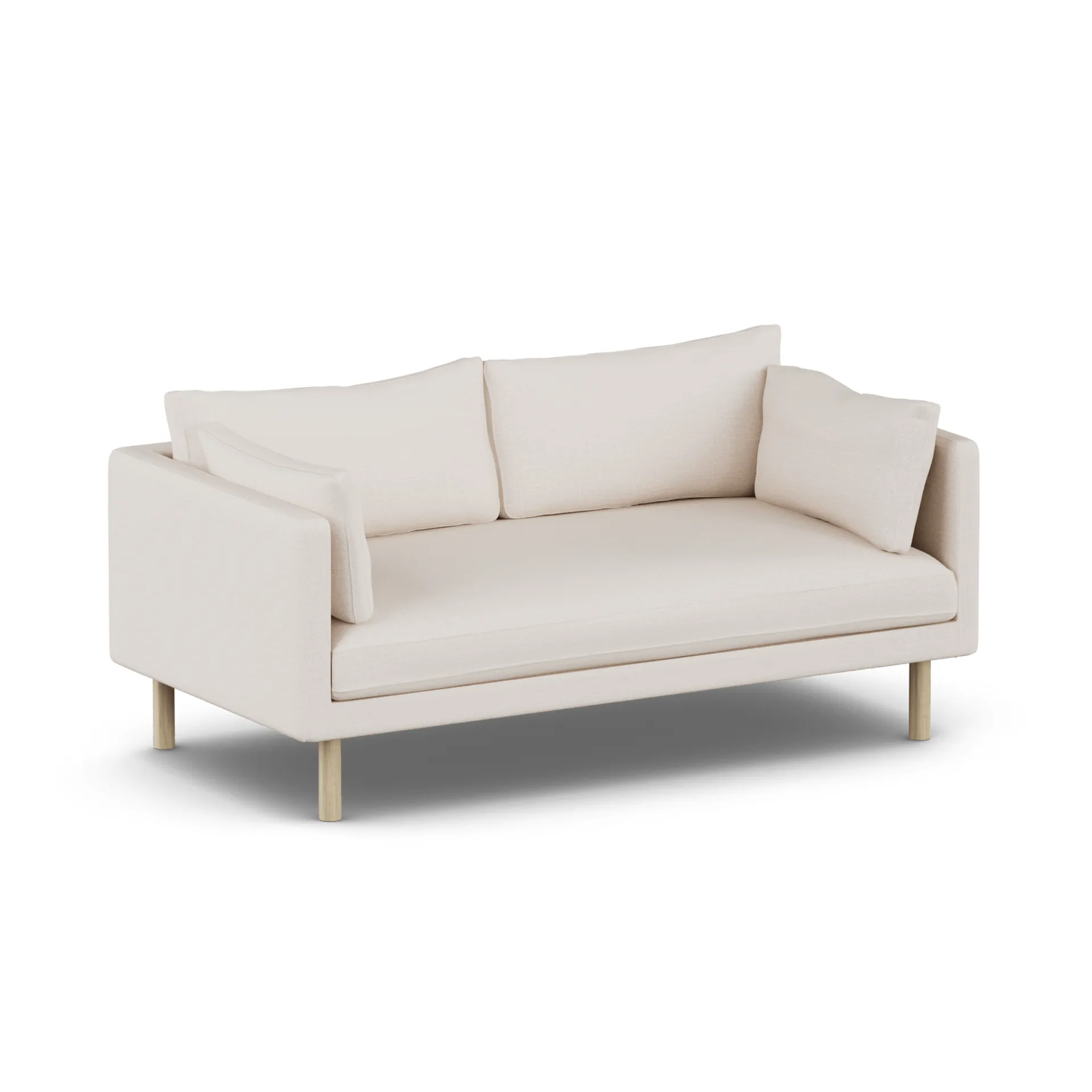 Linnevik soffa, Same Off White 6671-vitoljad ek, 2-sits, utan kappa 1898