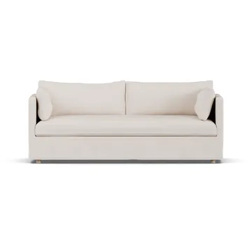Linnevik soffa - Same Off White 6671-vitoljad ek, 3-sits, med kappa - 1898