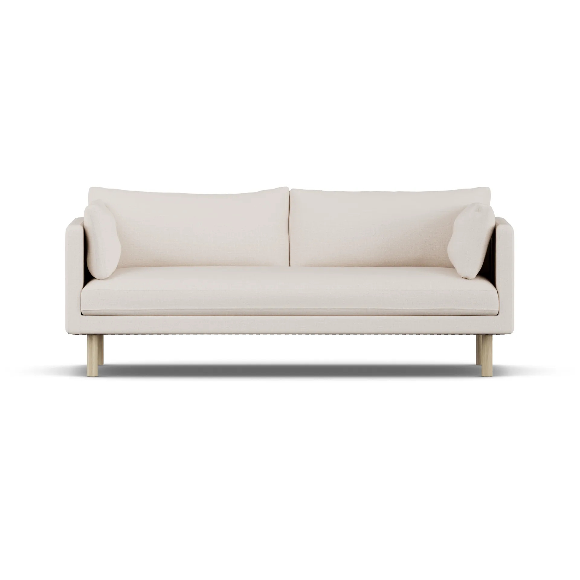Linnevik soffa, Same Off White 6671-vitoljad ek, 3-sits, utan kappa 1898