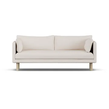 Linnevik soffa - Same Off White 6671-vitoljad ek, 3-sits, utan kappa - 1898