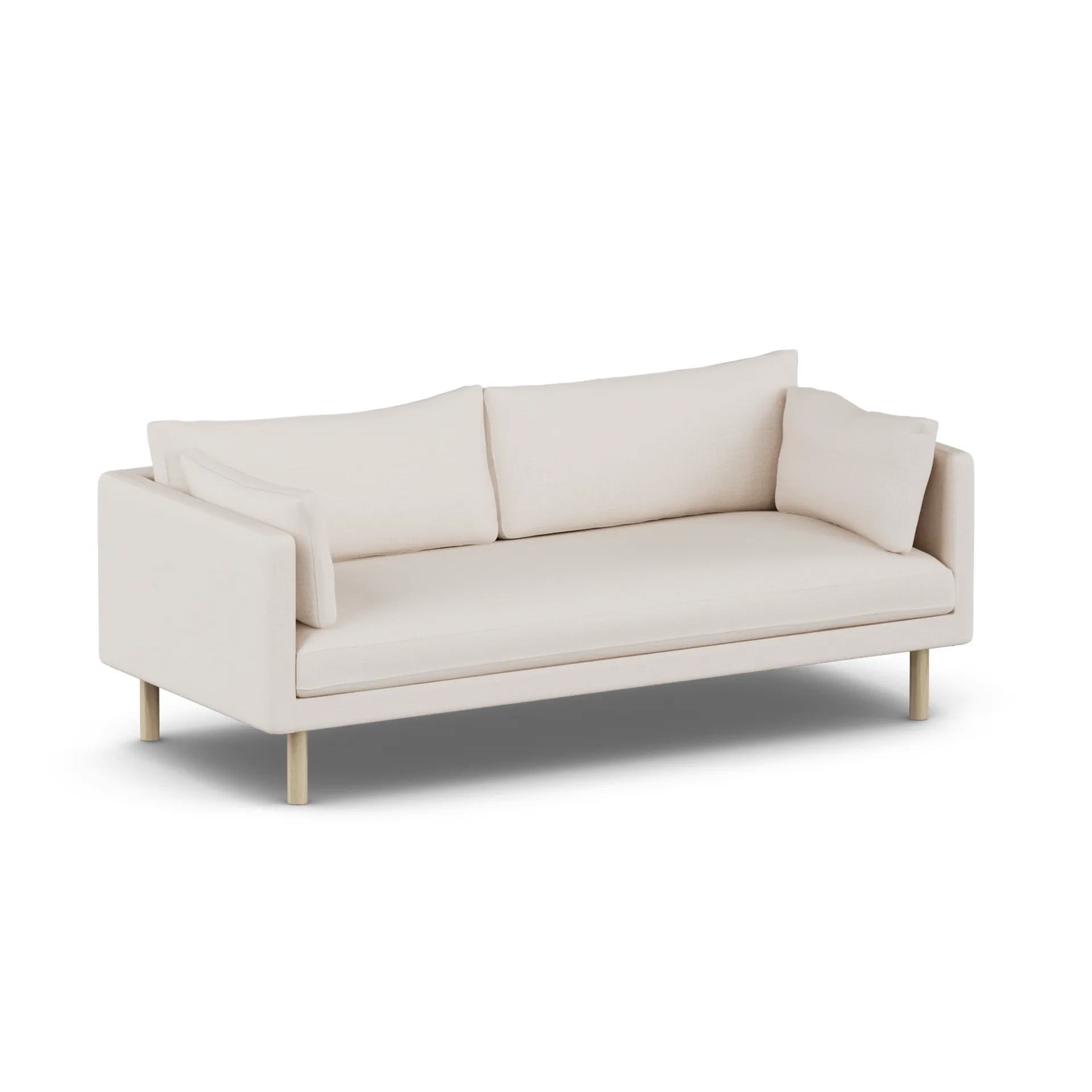 Linnevik soffa, Same Off White 6671-vitoljad ek, 3-sits, utan kappa 1898