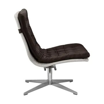 Loholm fåtölj med snurrfunktion - Mörkbrunt läder-Bern Beige 0341 - 1898