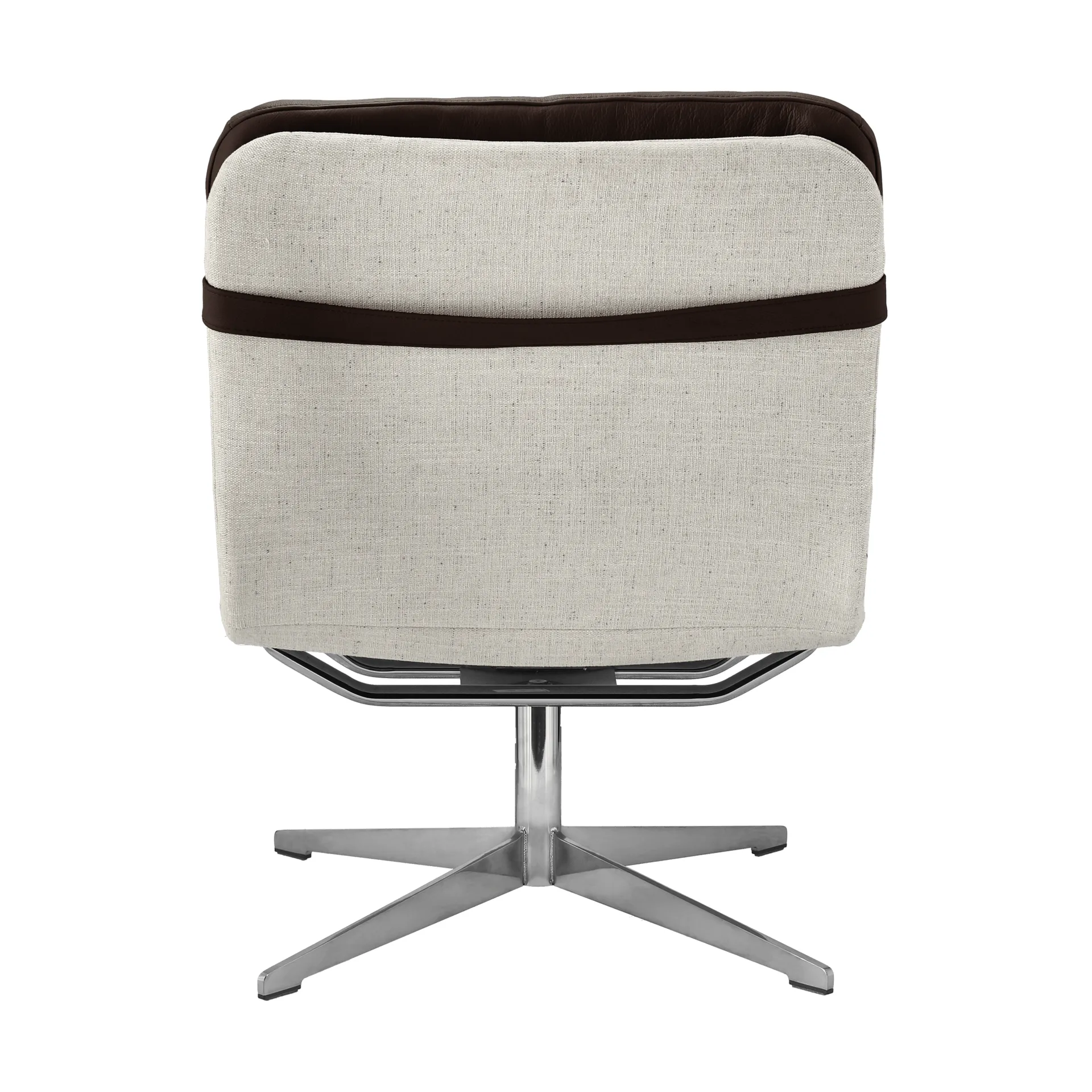 Loholm fåtölj med snurrfunktion, Mörkbrunt läder-Bern Beige 0341 1898