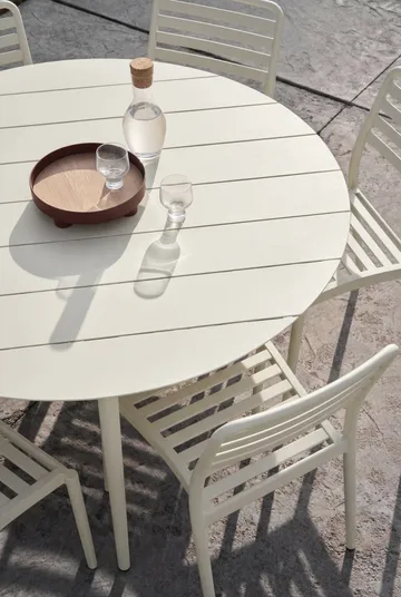 Marsala matbord Ø140 cm + 4 st Messina stol, Off white - 1898