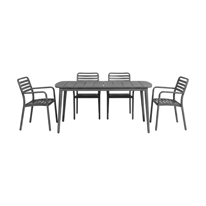Marsala matbord 152x90 cm + Messina karmstol 4 st, Anthracite - 1898