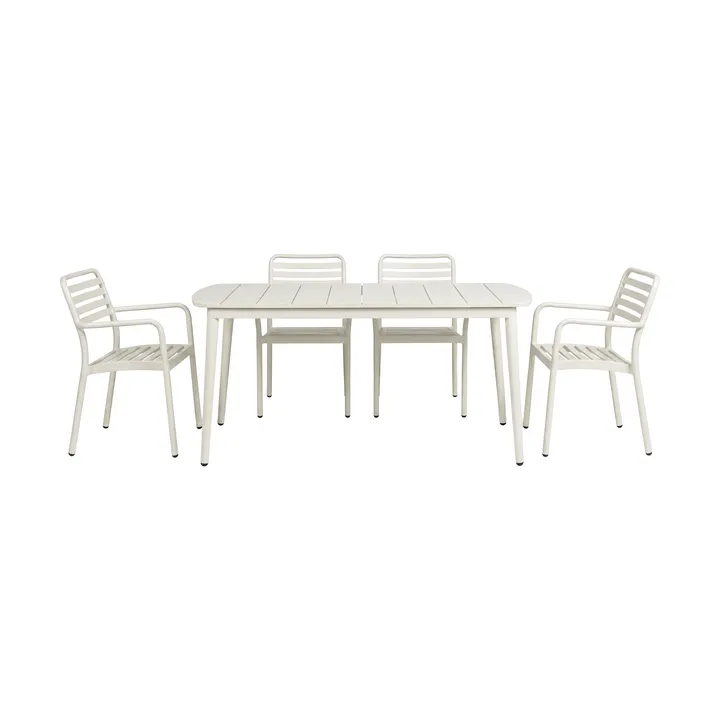 Marsala matbord 152x90 cm + Messina karmstol 4 st, Off white - 1898