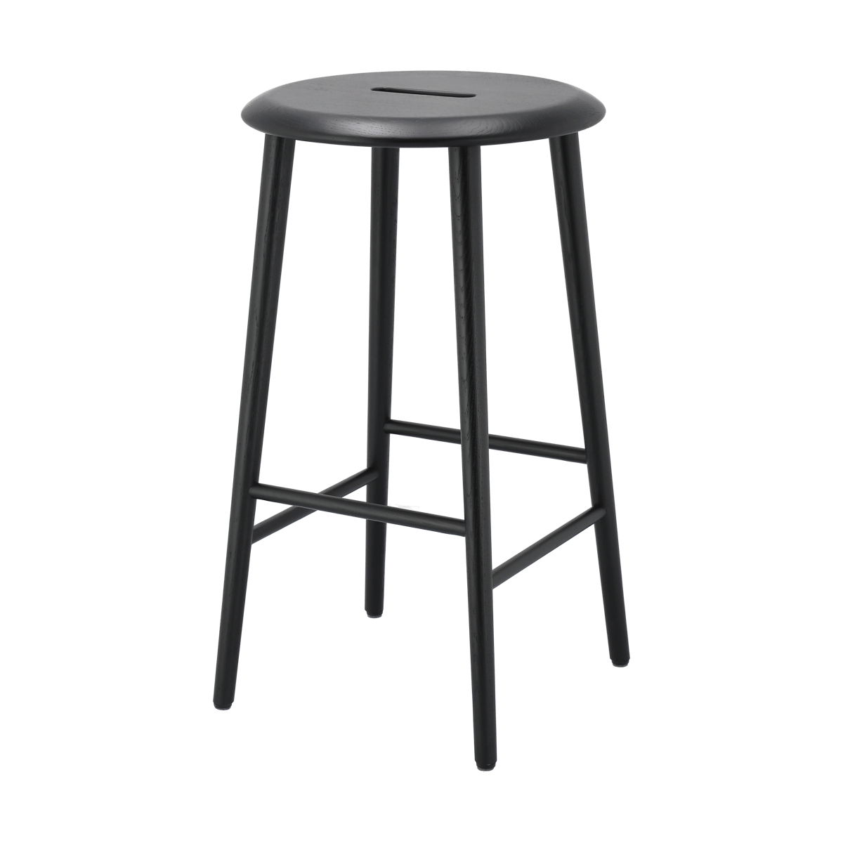 1898 Norrabo barpall 65 cm Svartlackad ek | Skandinavisk Design | Barstolar | Svart