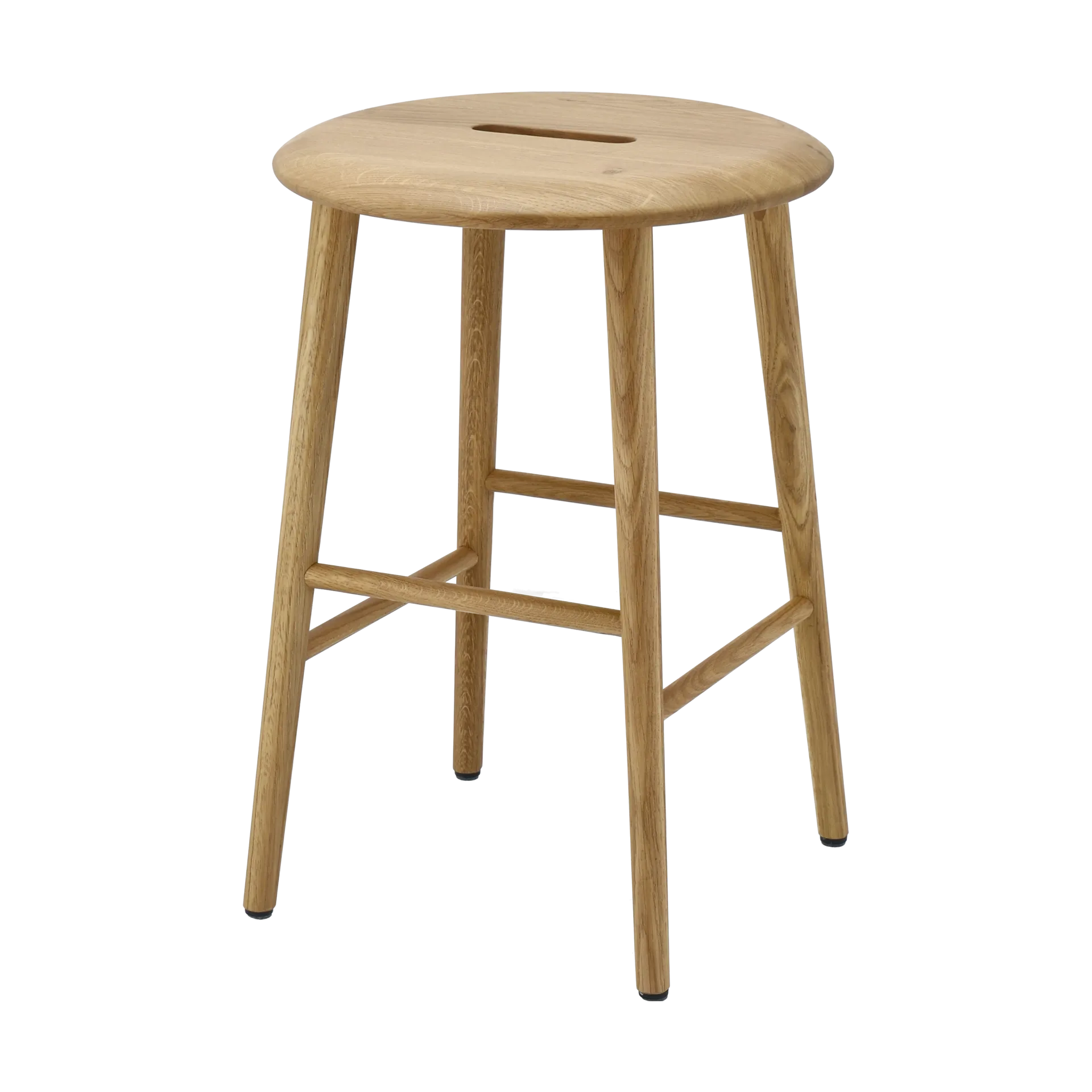 Norrabo rund pall 53 cm, Naturlackad ek, Ø38x53 cm 1898