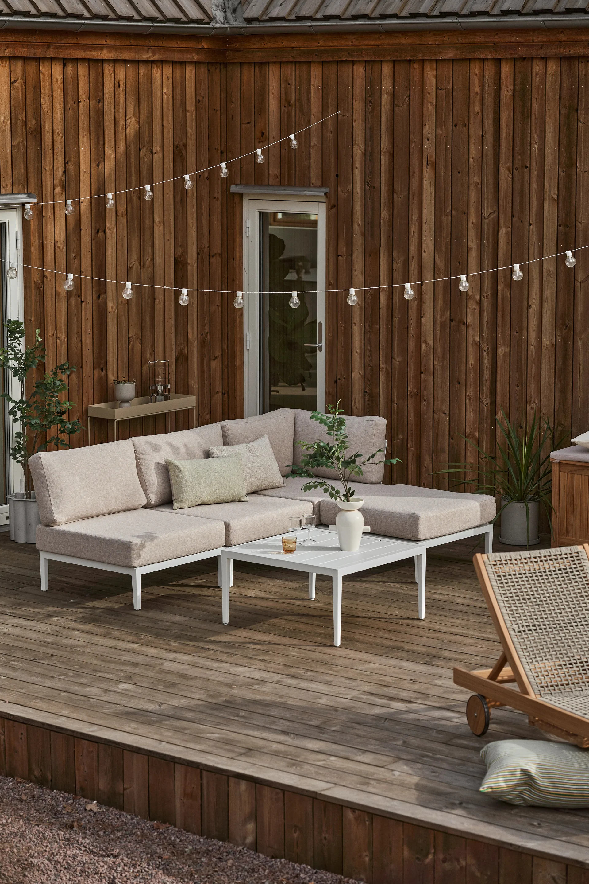 Santander modulsoffa hörnmodul, Vit-beige 1898