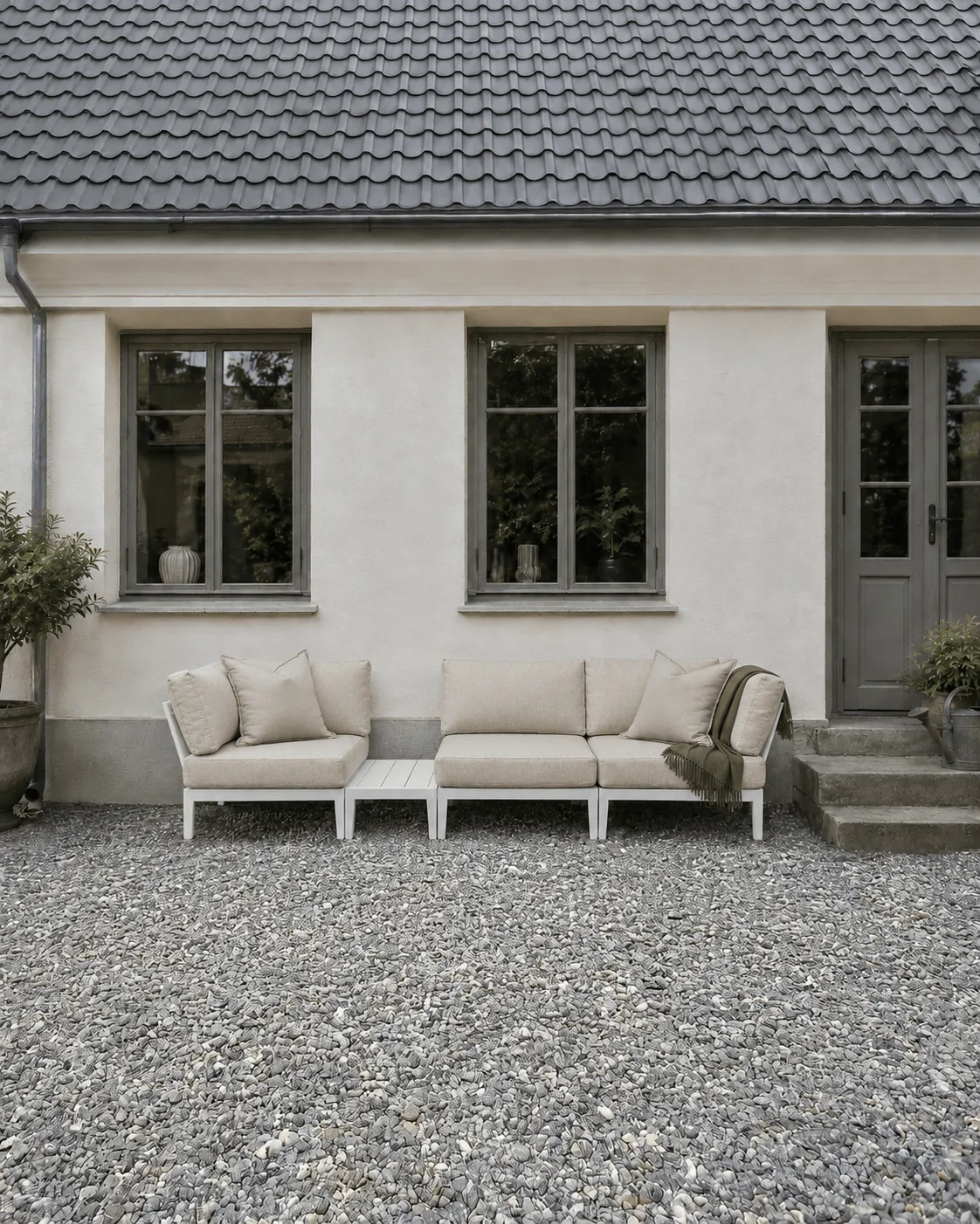 Santander modulsoffa hörnmodul, Vit-beige 1898
