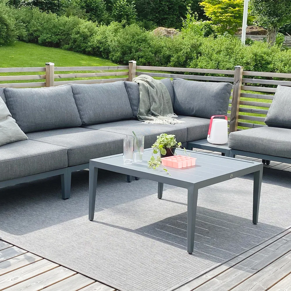 Santander sidobord 75x43x24 cm, Grå aluminium 1898