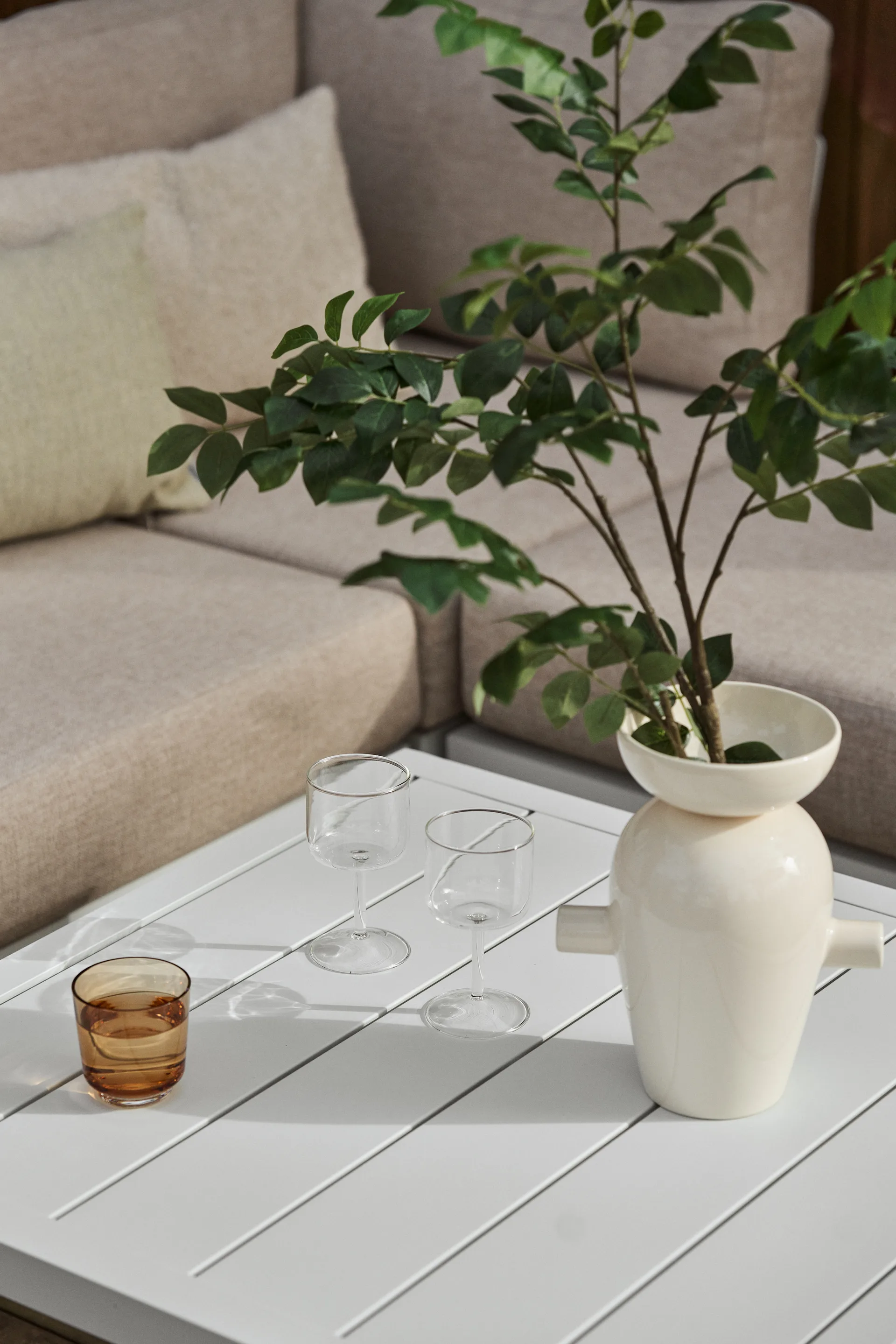 Santander soffbord 78x78x40 cm, Vit aluminium 1898