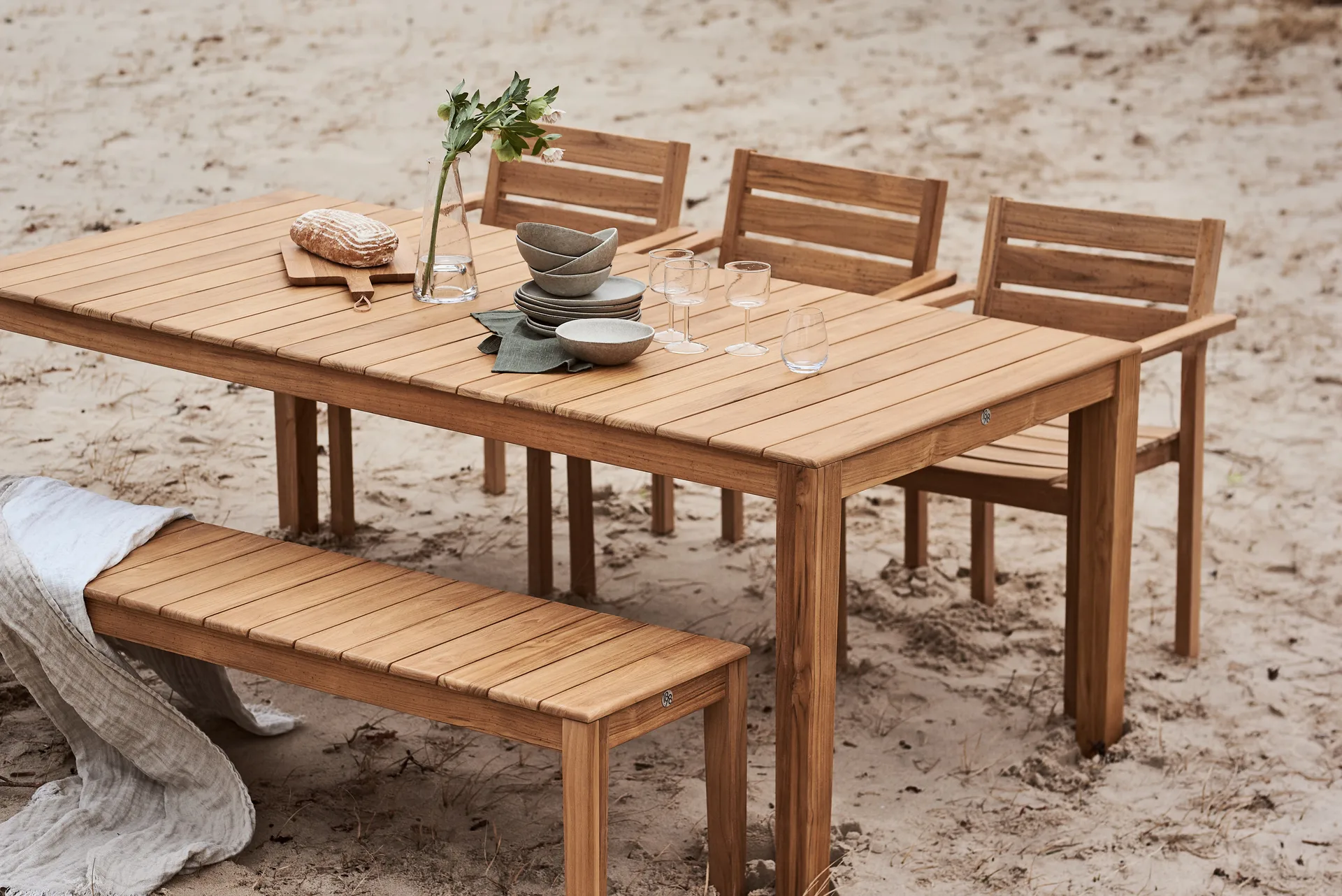 Sköndal bänk 199x40x45 cm, Teak 1898