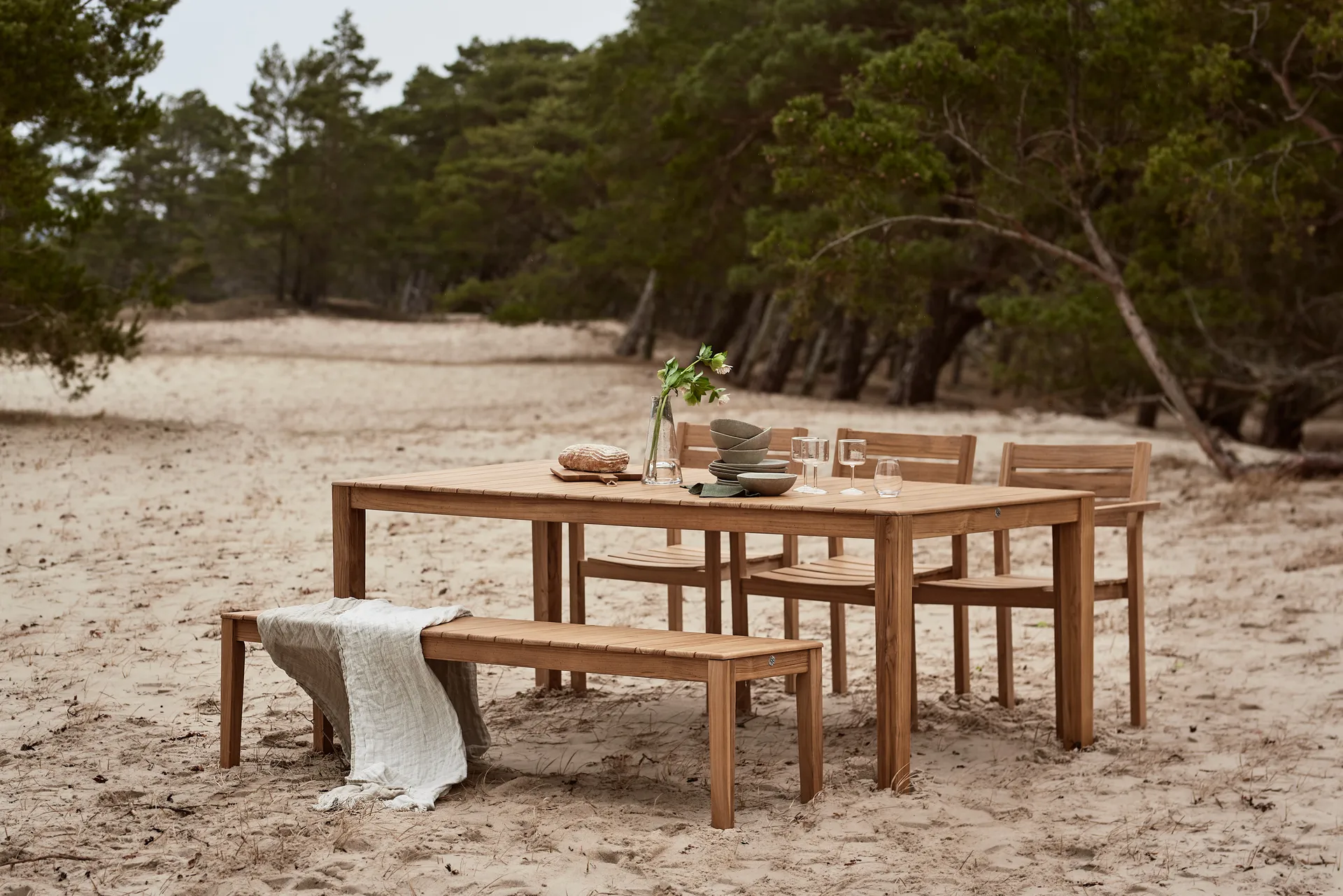 Sköndal bänk 199x40x45 cm, Teak 1898