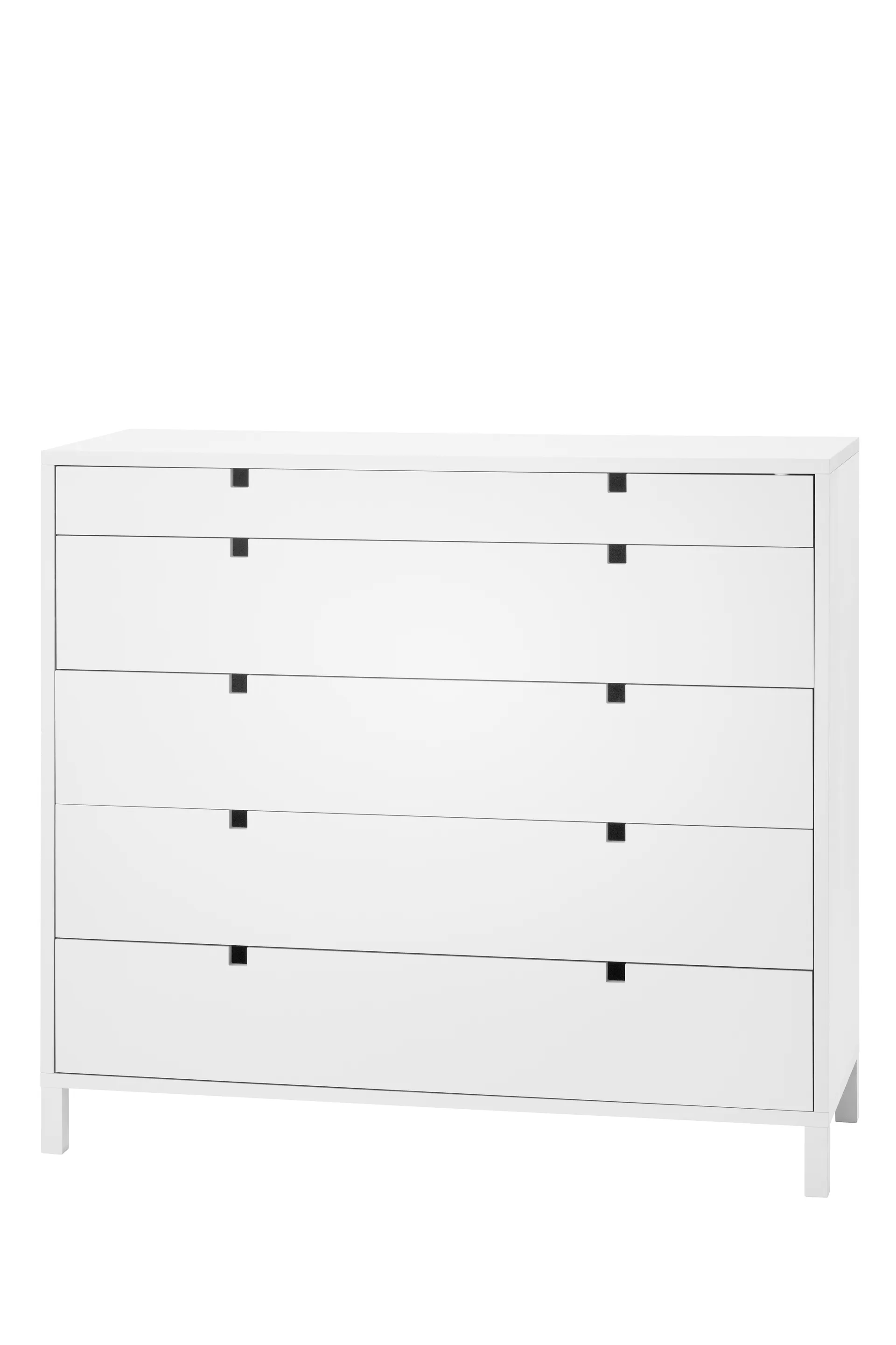 Square byrå 5 lådor, Vit 1898