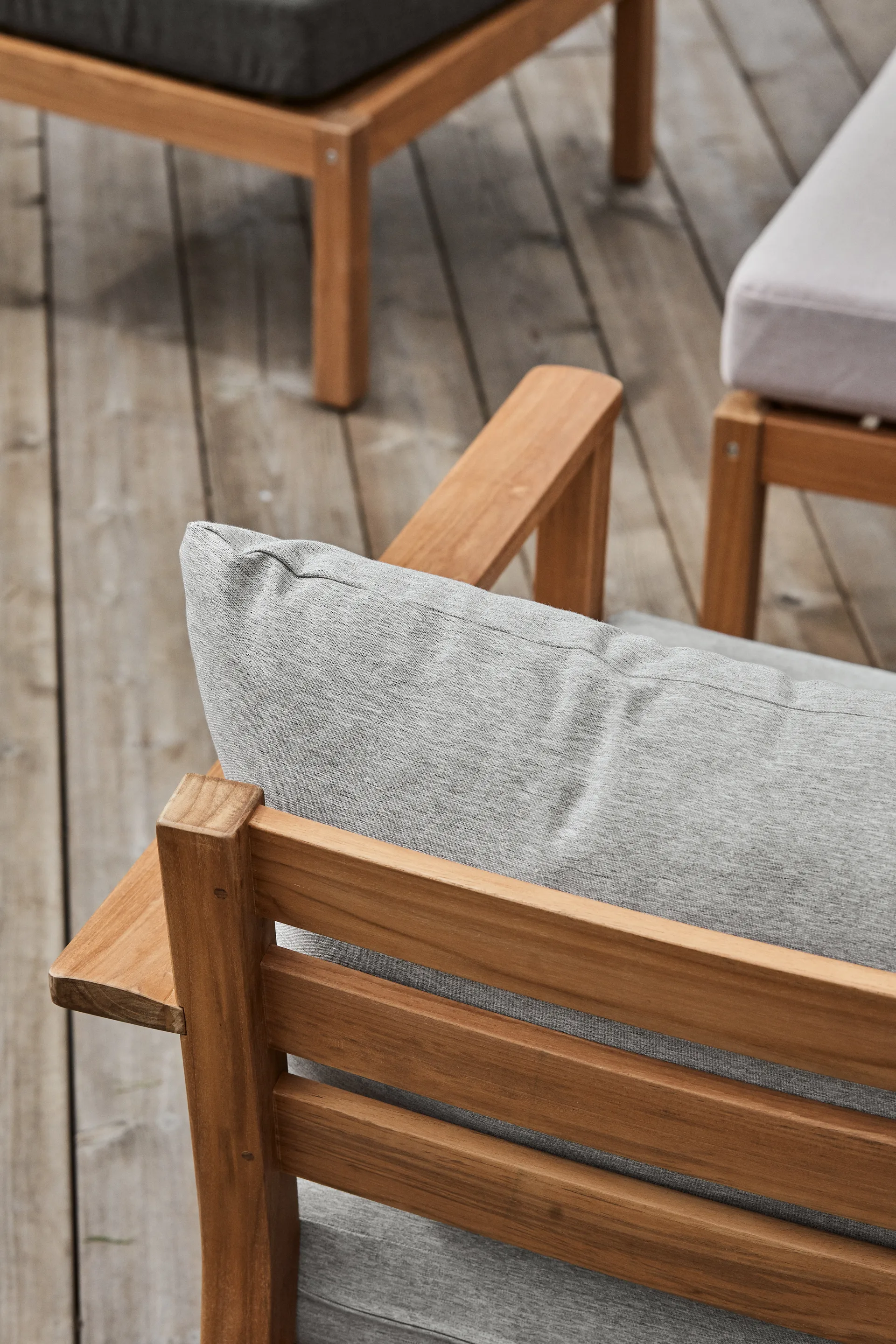 Stockaryd loungefåtölj teak/light grey,  1898