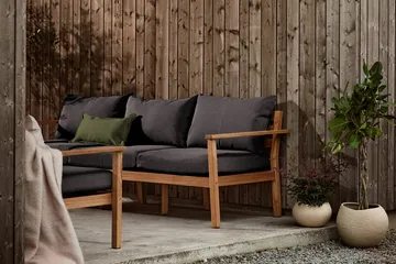 Stockaryd soffa 3-sits teak/dark grey - 1898