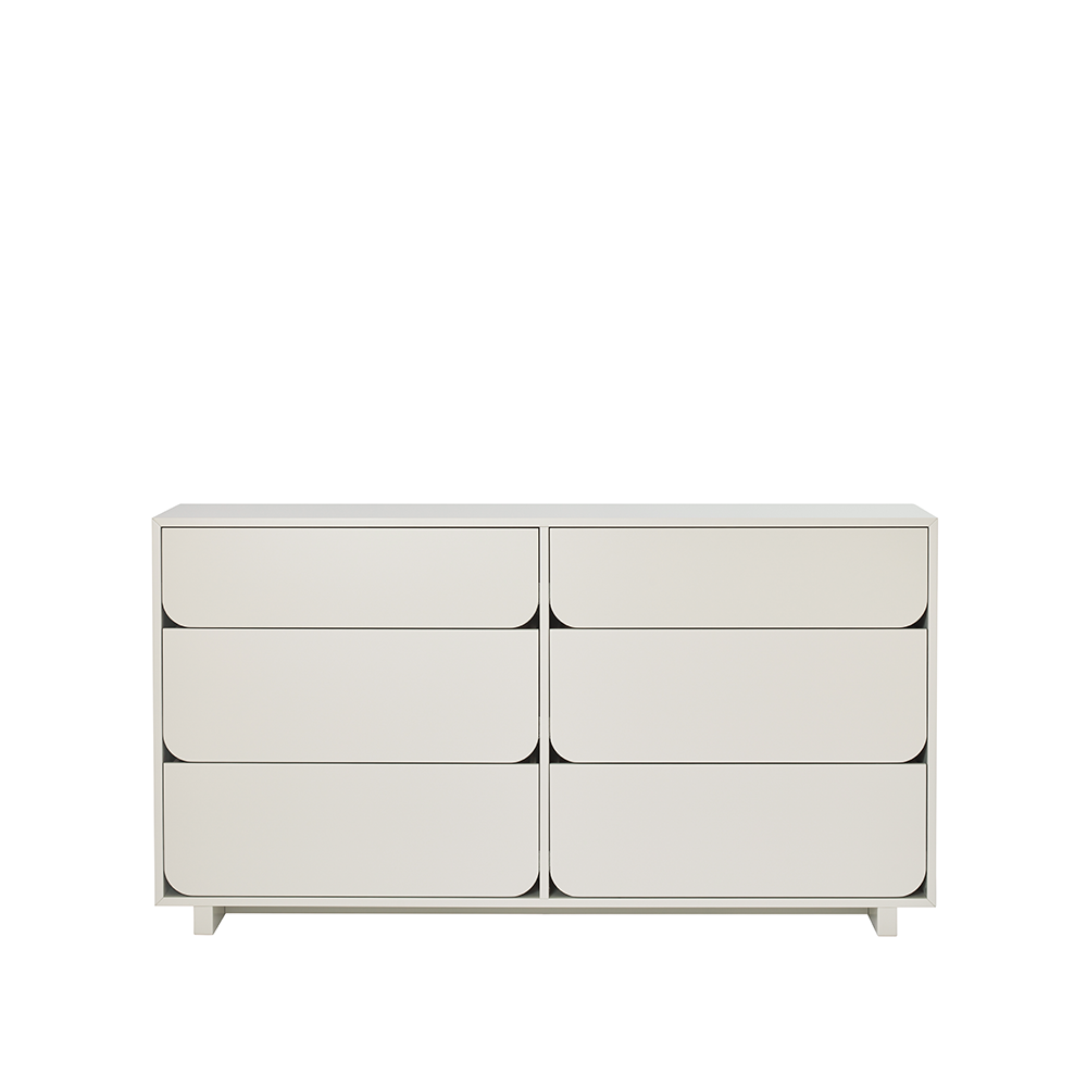 1898 Vidja dubbel byrå sand, 6 lådor | Skandinavisk Design | Byråer | Beige