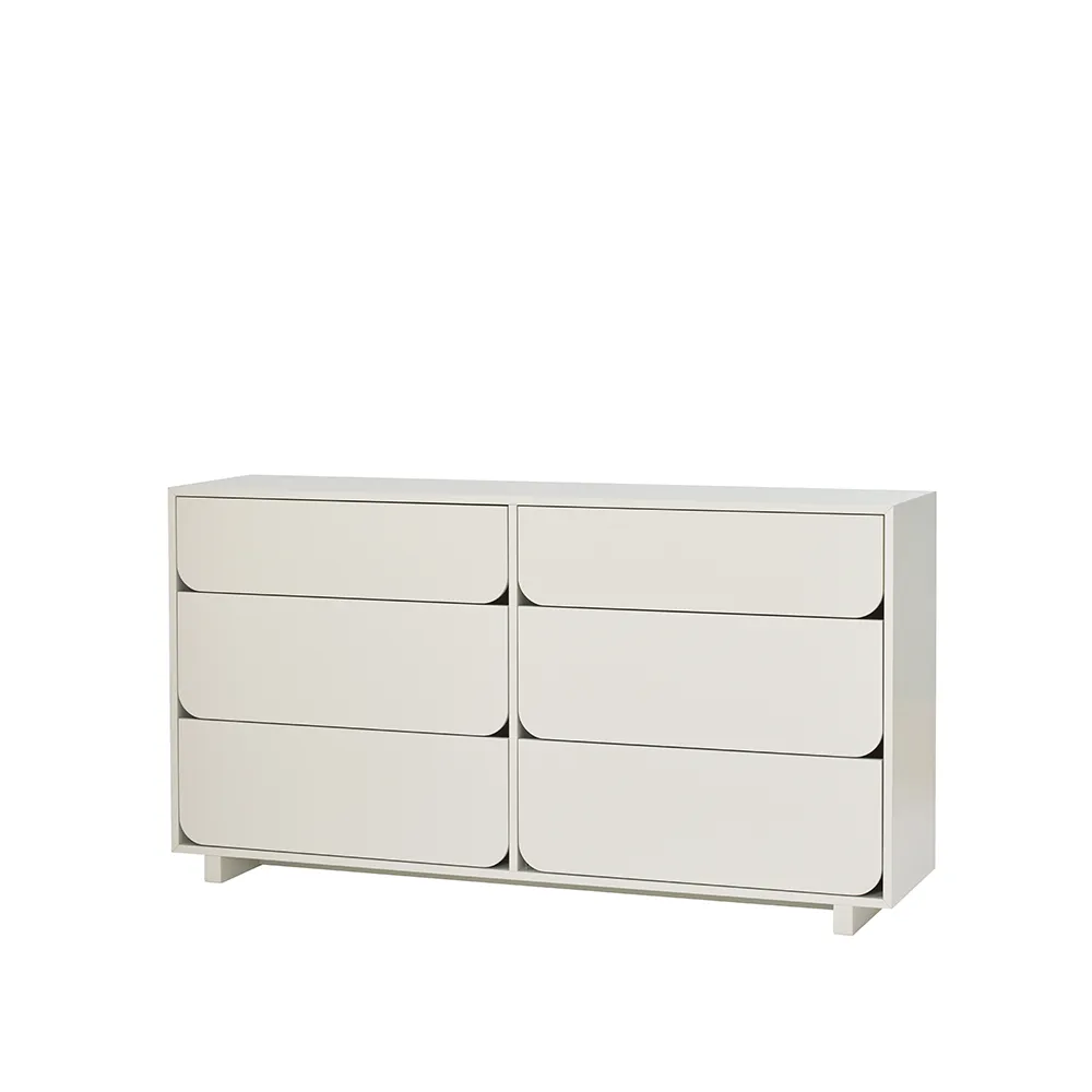 Vidja dubbel byrå, sand, 6 lådor 1898