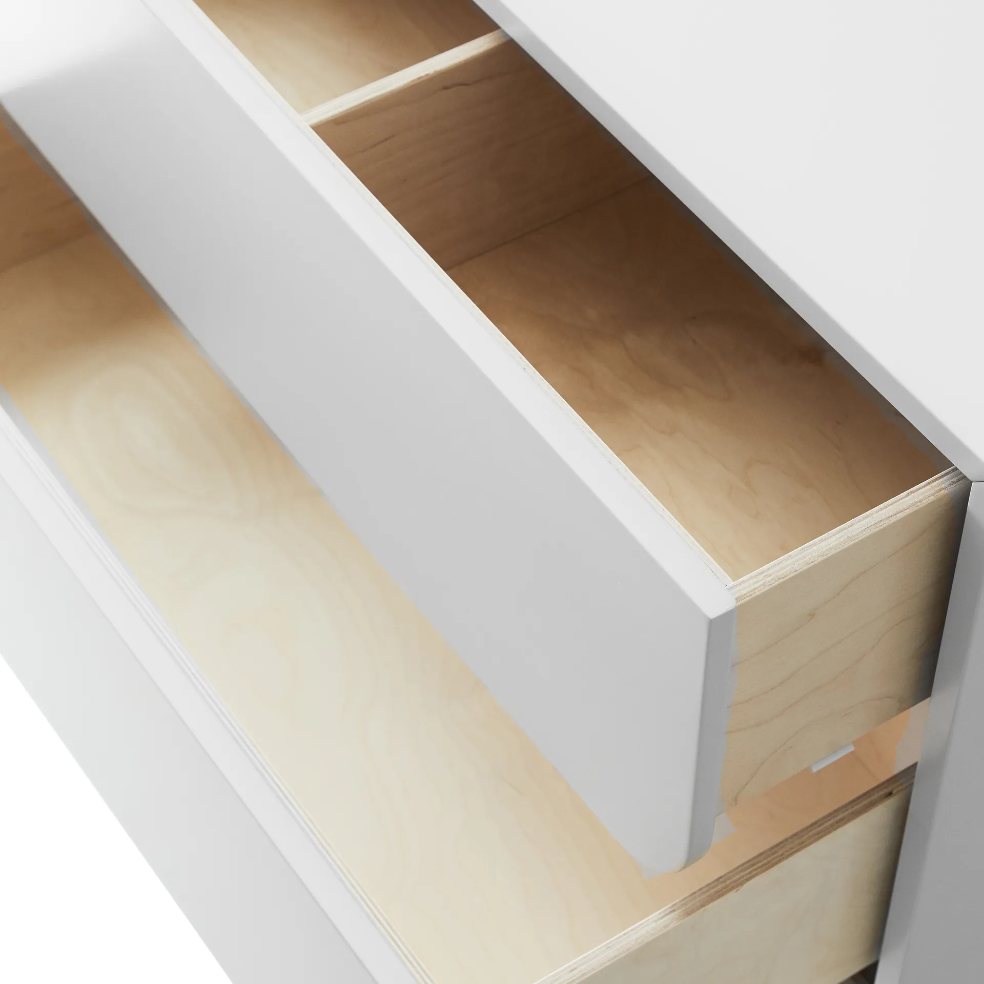 Vidja hög byrå, vit lack, 5 lådor 1898