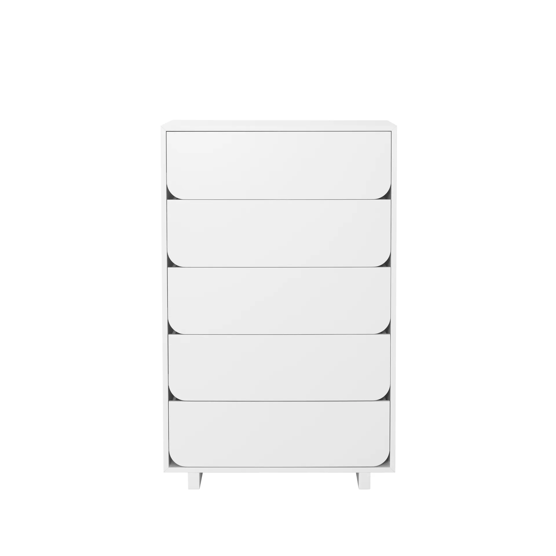 Vidja hög byrå, vit lack, 5 lådor 1898