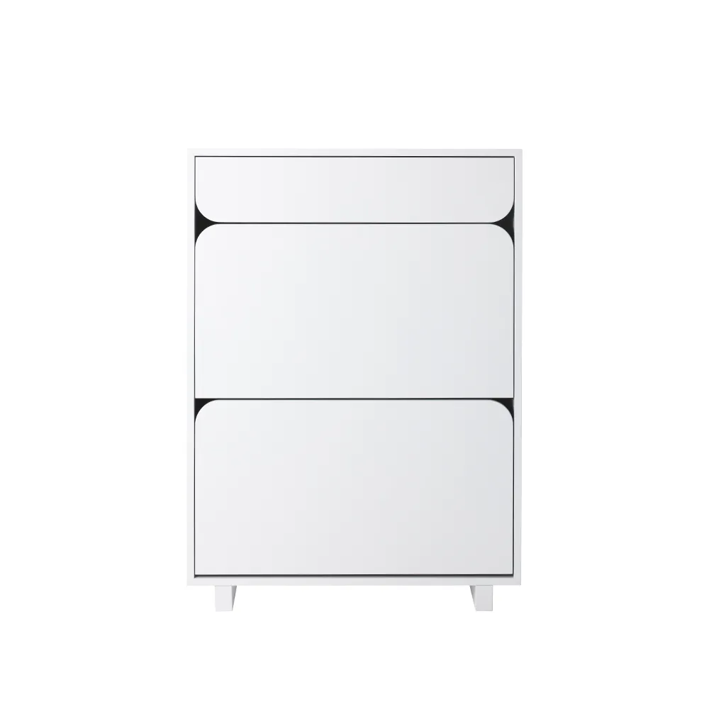 1898 Vidja skoskåp vit lack, 2 fack+1 låda