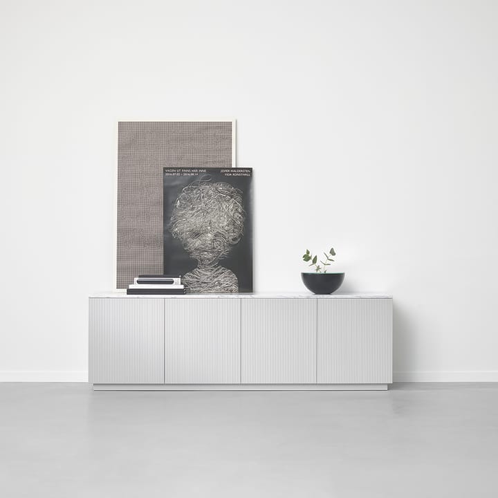 Beam sideboard, ljusgrå, ljusgrått stativ, toppskiva i carrara marmor A2