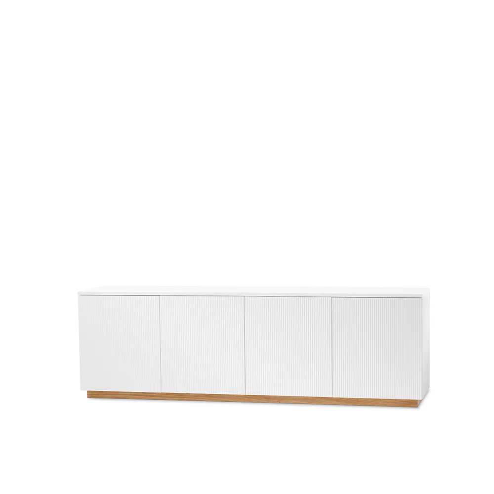Beam sideboard, vit lack, sockel i oljad ek A2