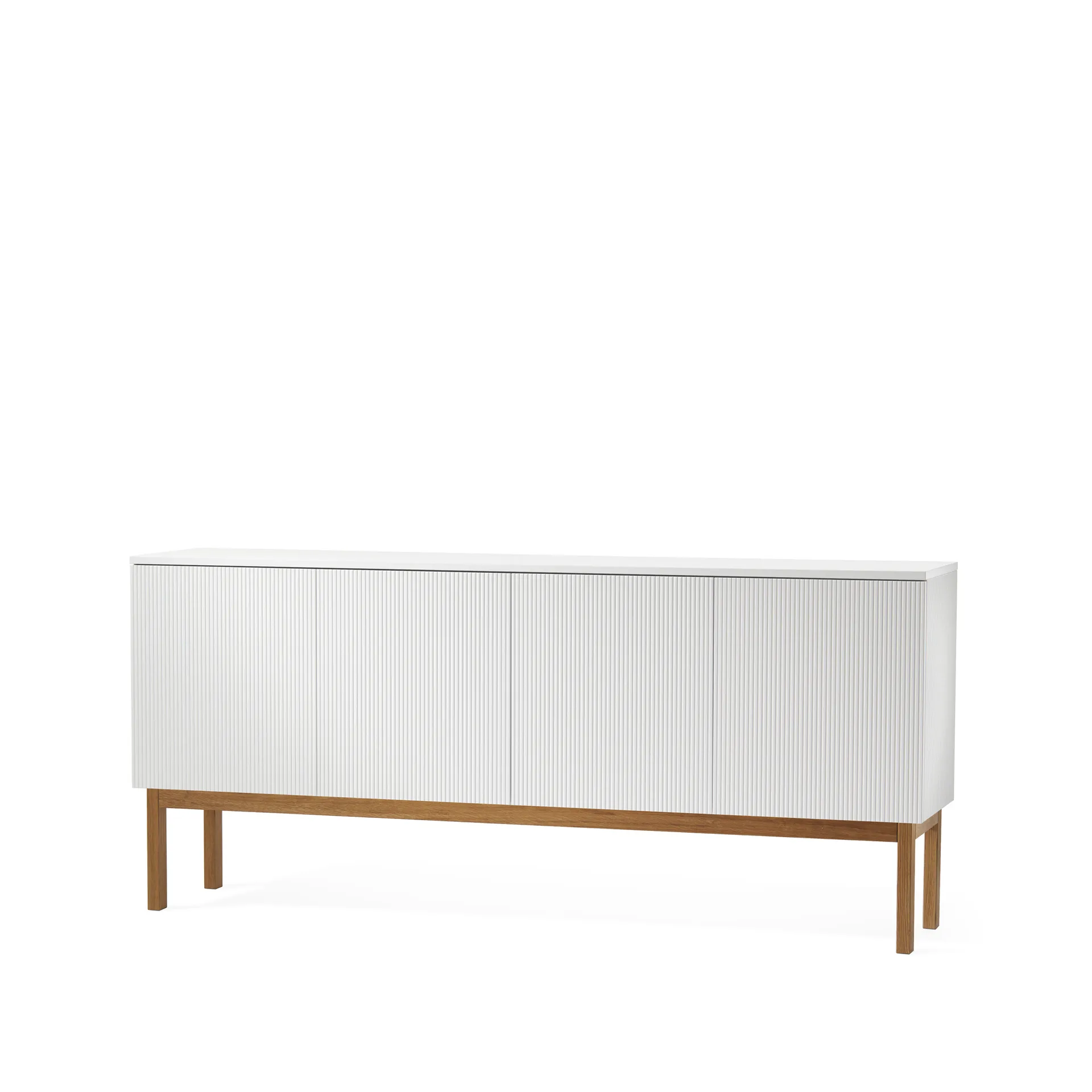 Beam sideboard, vit lack, stativ i oljad ek A2