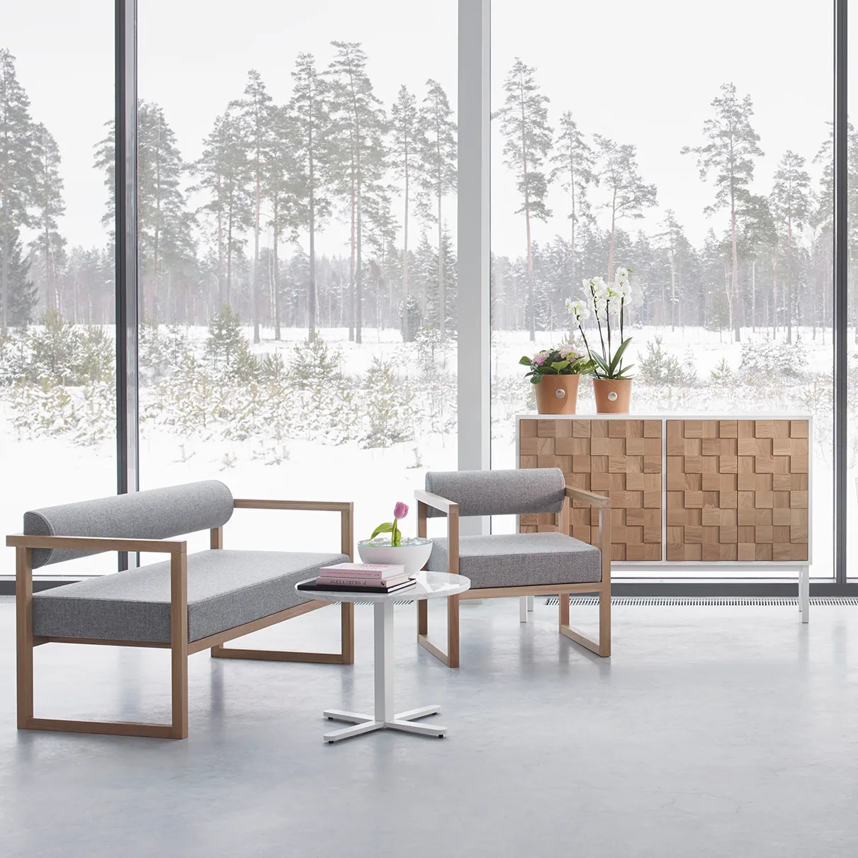 Collect 2016 lågt skåp, Vitoljad ek-vit A2